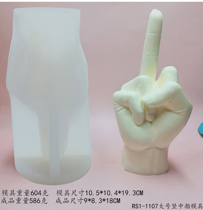 New Gesture Middle Finger Candle Silicone Mold DIY Creative Aromatherapy Plaster Cake Finger Mold Decoration