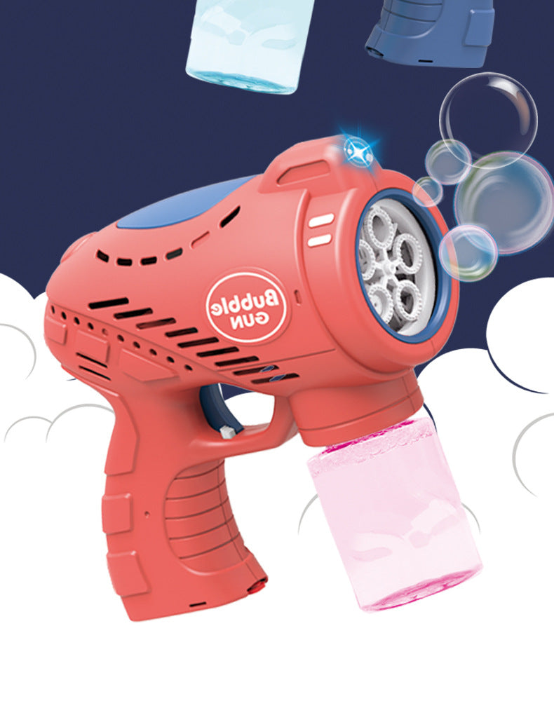 Five-Hole Bubble Gun with Automatic Blowing and Light Effects