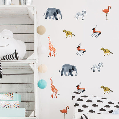 Nordic Animal Forest Wall Stickers with Cartoon Illustrations for Bedroom and Study Room Decoration