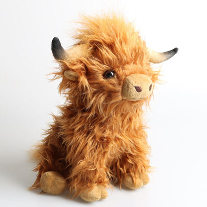 Scottish Highlands Home with our Adorable and Long-Haired Highland Cow Plush Kids Toy