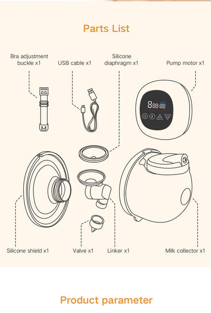 MIDALA bilateral electric Breast pump automatic suction silent painless milk collector