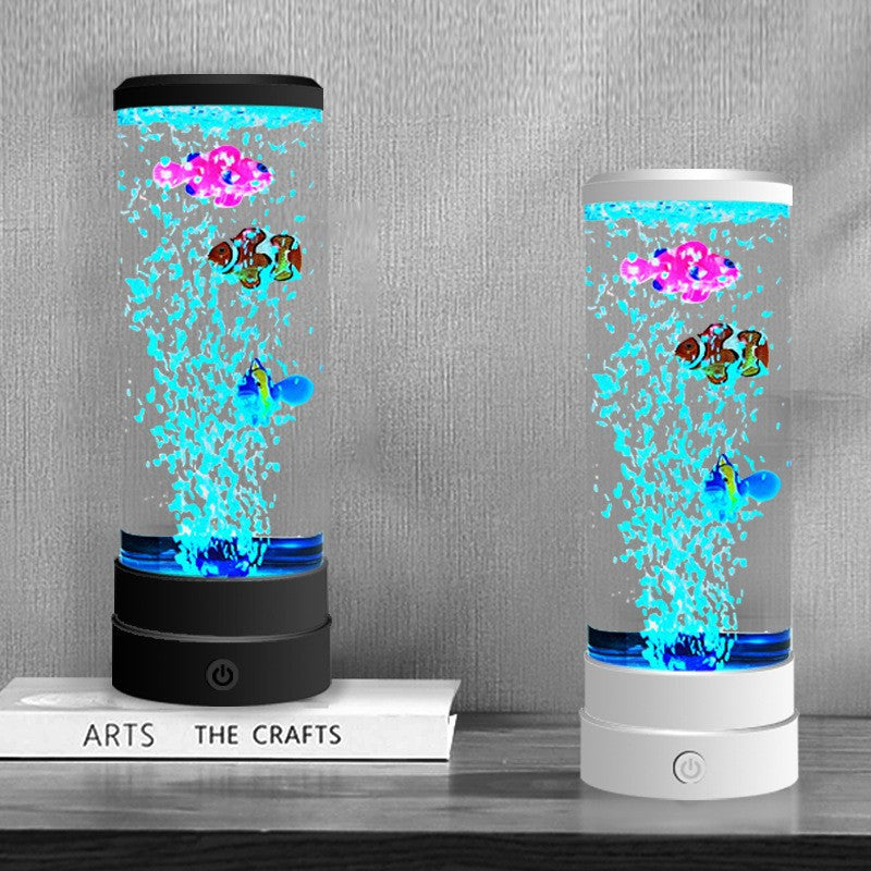 Bubble Fish LED Night Light - Realistic Simulated Aquarium Atmosphere with Multicolor Effects