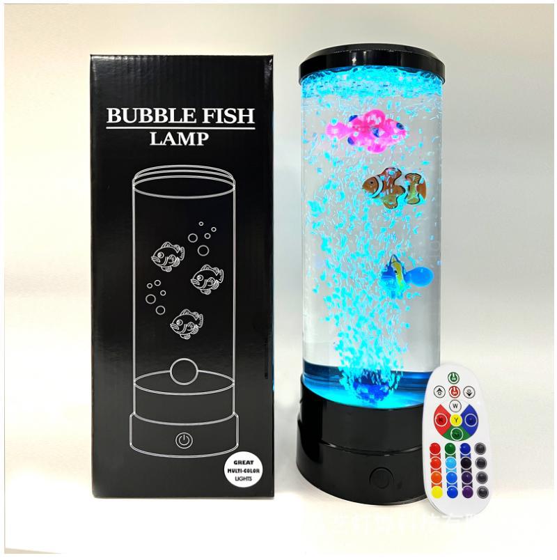 Bubble Fish LED Night Light - Realistic Simulated Aquarium Atmosphere with Multicolor Effects