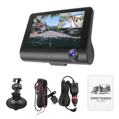 HD Three-Lens DASH CAM for Car Recording with Night Vision