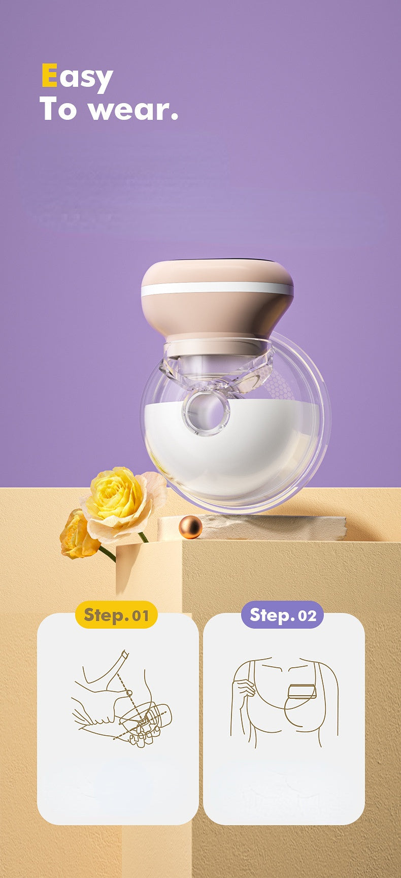 Intelligent Hands-Free Wearable Breast Pump - Silent and Automatic