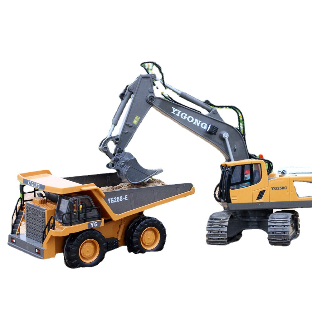 Remote Control alloy Excavator and Dump Truck Toy Set for Children - Remote Control Car