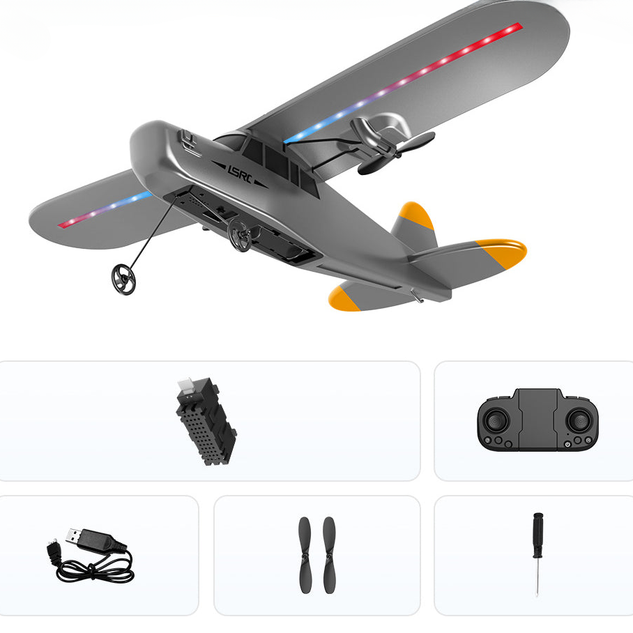 2-Way Remote Control Fixed Wing Aircraft Toy - Foam Glider with Flight Control Electric Senas Fighter