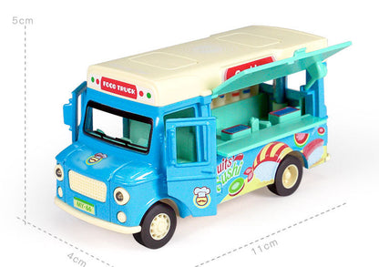 Alloy Magnetic Induction Lighting Music Simulation Ice Cream Truck Toy Car